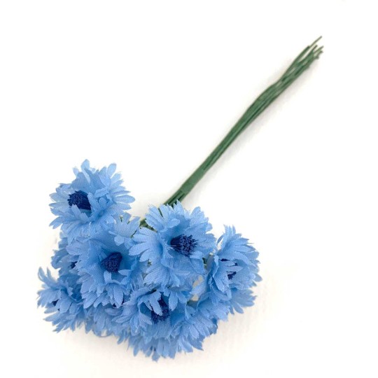 12 Light Blue Cornflower Blossoms or Bachelor Buttons ~ 3/4"